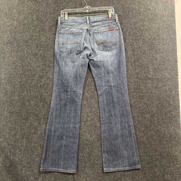 7 For All Mankind Jeans Womens 28 Blue Bootcut Jerome Dahan Made USA Denim - Picture 8 of 12